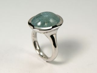 Perlencollier mit Aquamarin
